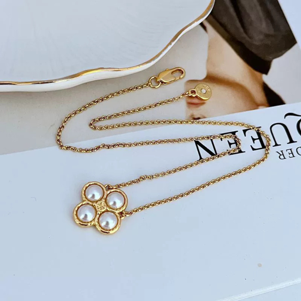 Tory Burch Pearl Clover Necklace